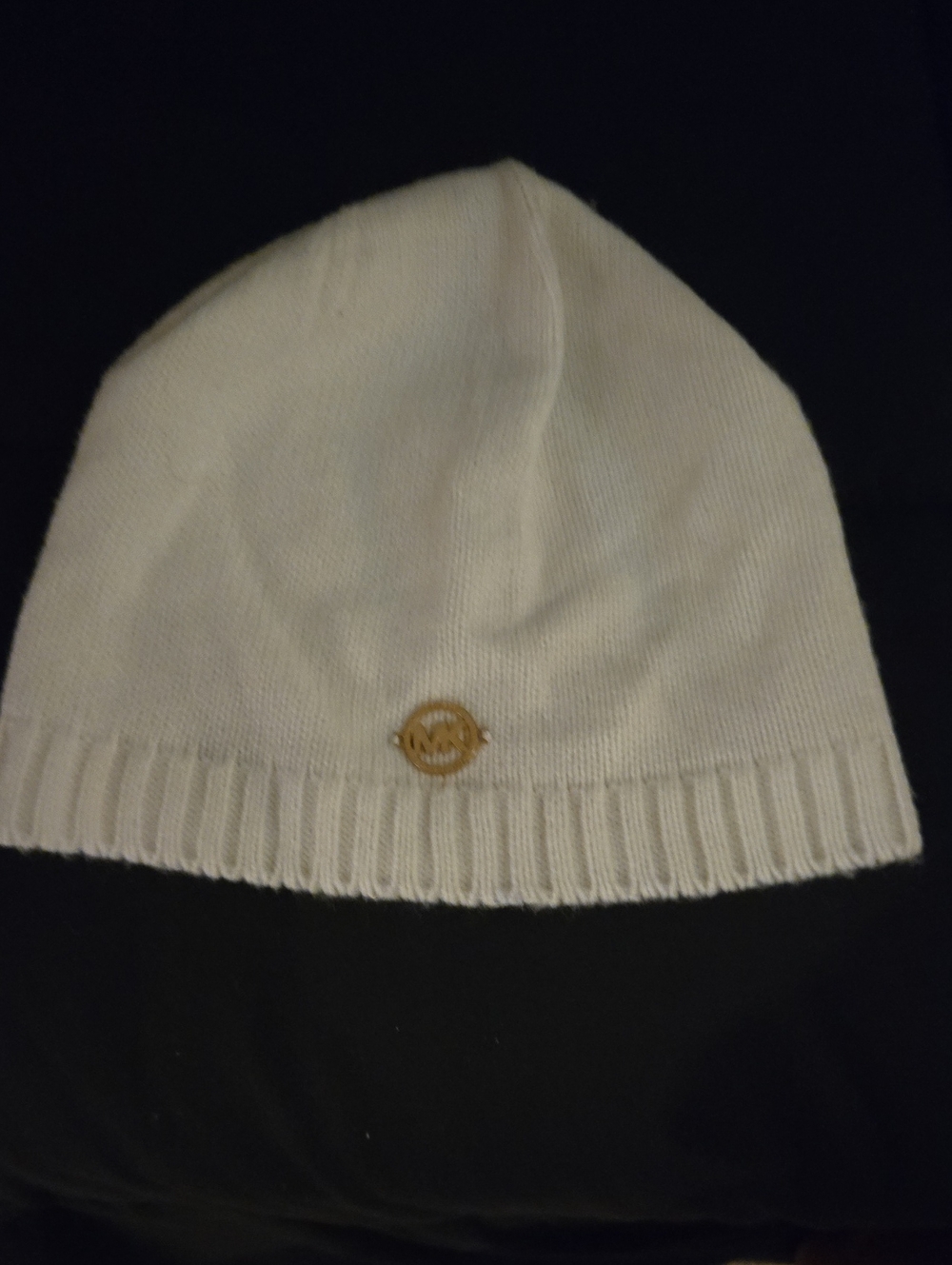 Michael Kors Cream Knit Logo Beanie